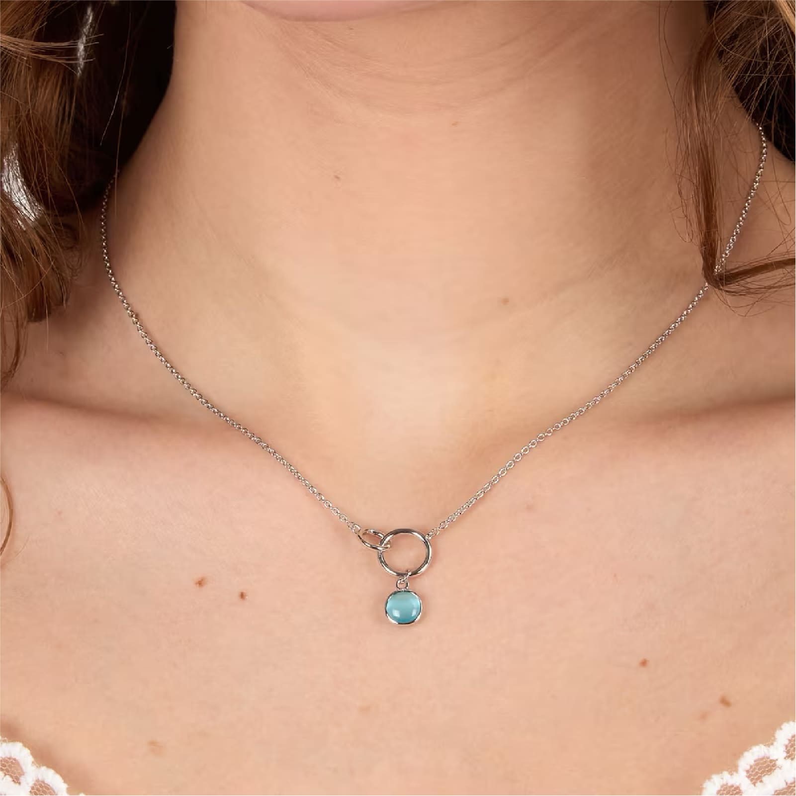 Collana Morellato Venezia argento e pendente azzurro centrale MISURA UNICA