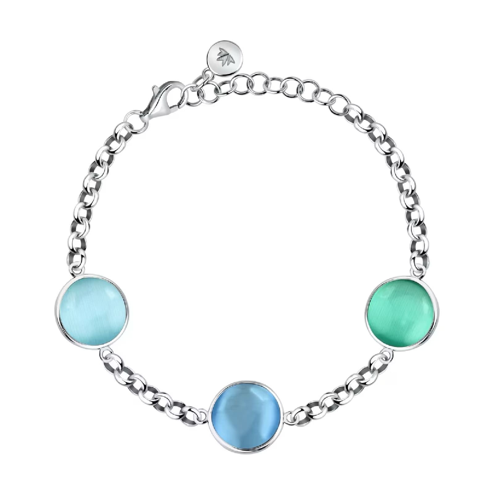 Bracciale catena Morellato Venezia argento e tre pietre grandi 20 cm