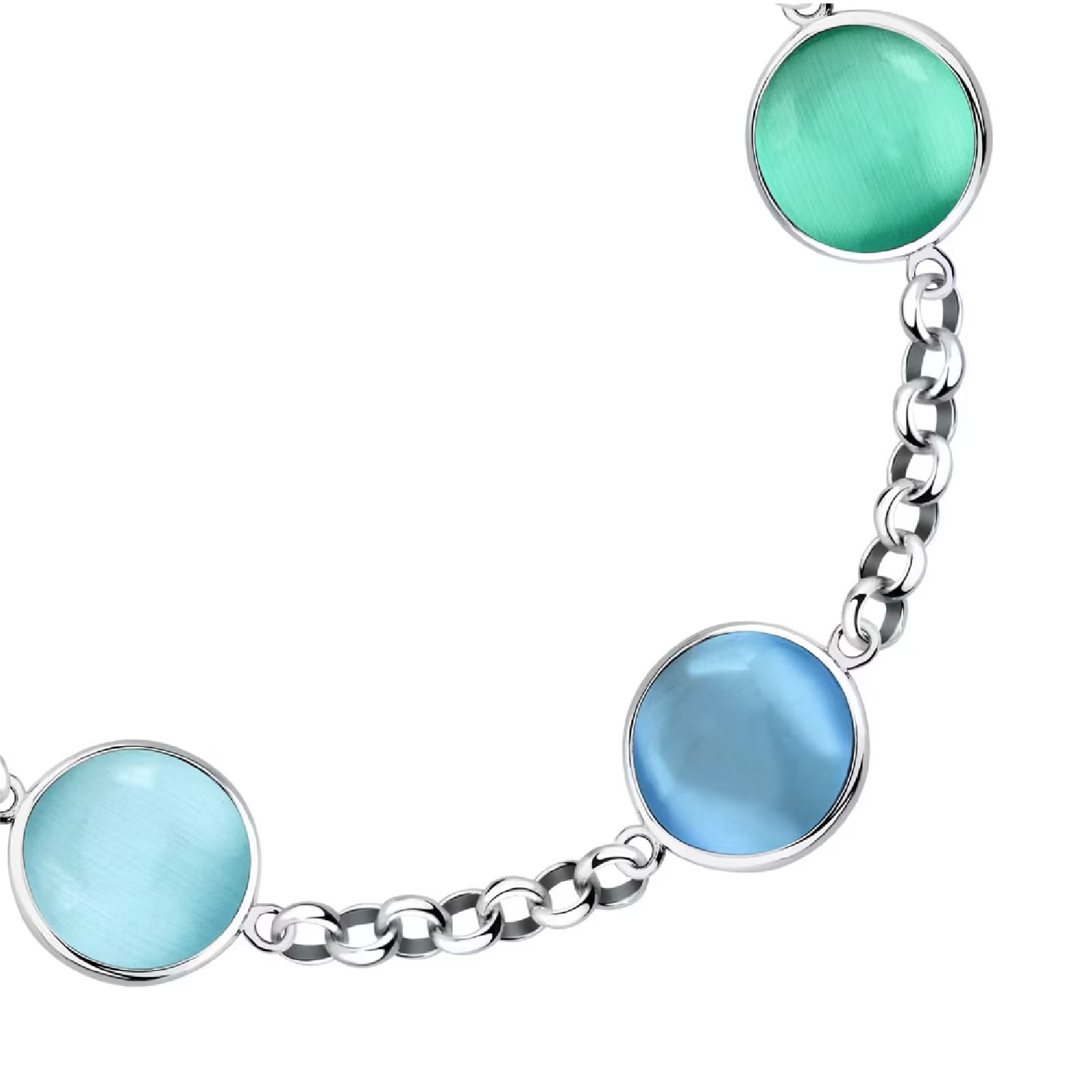 Bracciale catena Morellato Venezia argento e tre pietre grandi 20 cm