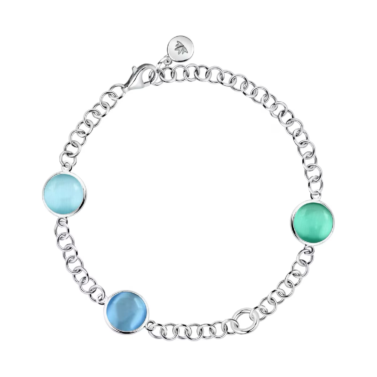 Bracciale catena Morellato Venezia argento e tre pietre blu 19 cm