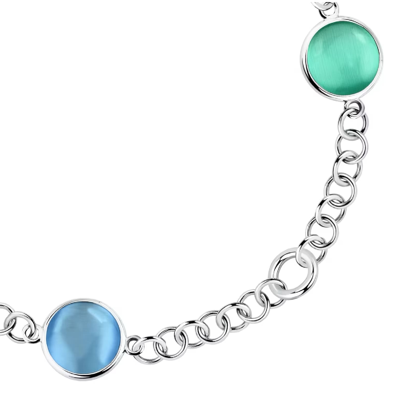 Bracciale catena Morellato Venezia argento e tre pietre blu 19 cm