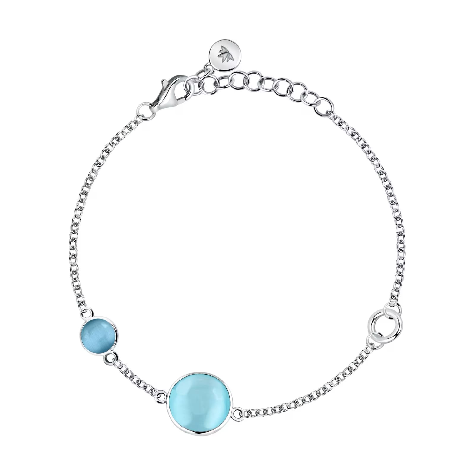 Bracciale catena Morellato Venezia argento e due pietre blu 19 cm