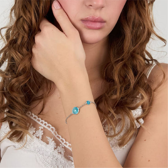 Bracciale catena Morellato Venezia argento e due pietre blu 19 cm