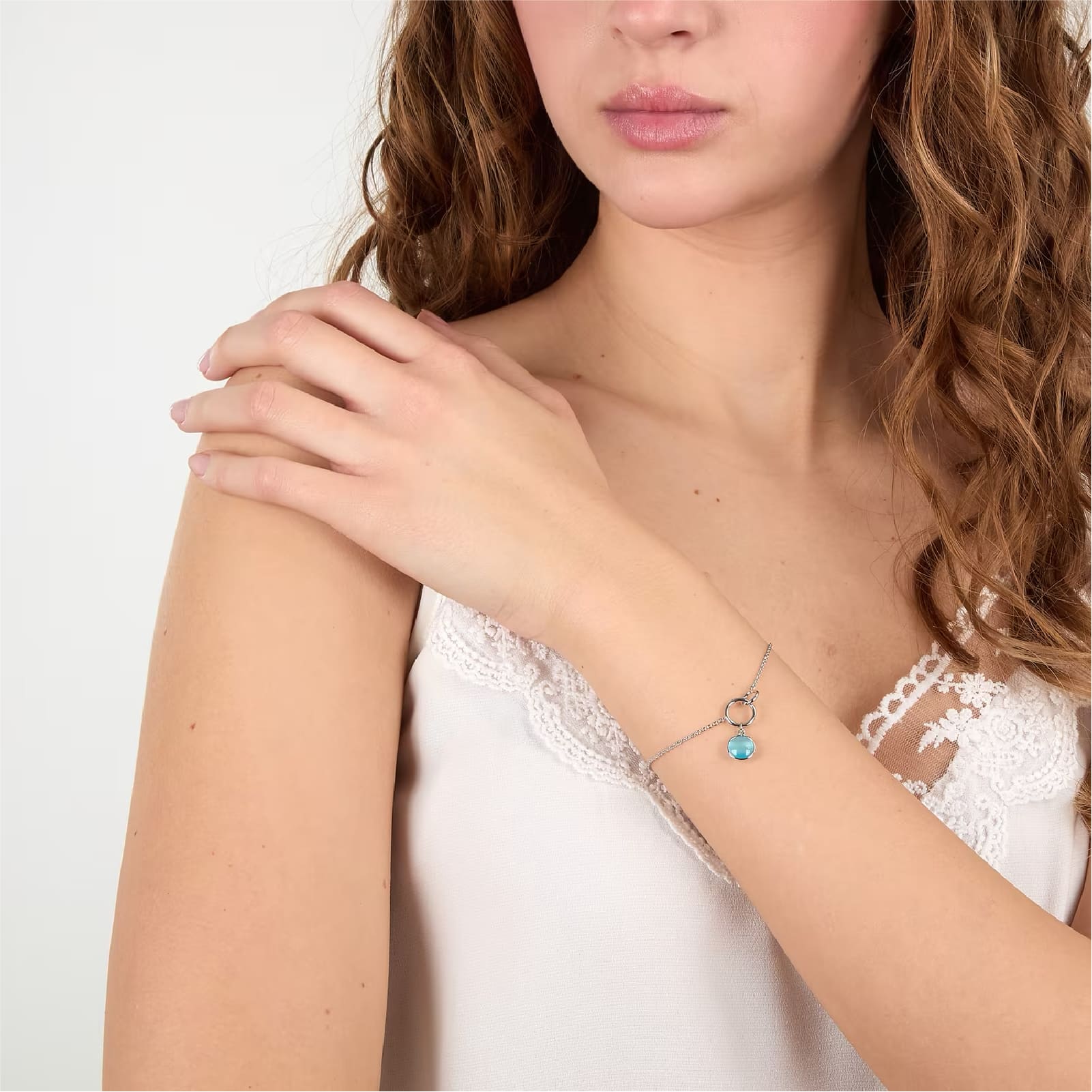 Bracciale catena Morellato Venezia argento pietra blu centrale 19 cm