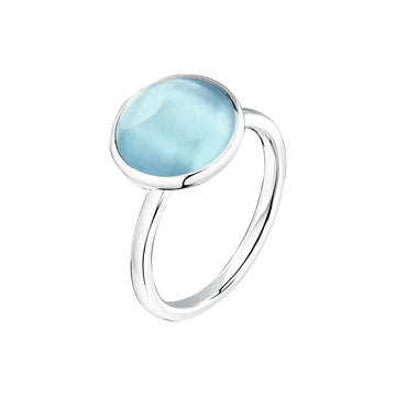 Anello Morellato Venezia argento con pietra azzurra centrale 14