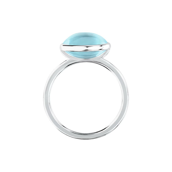 Anello Morellato Venezia argento con pietra azzurra centrale 14