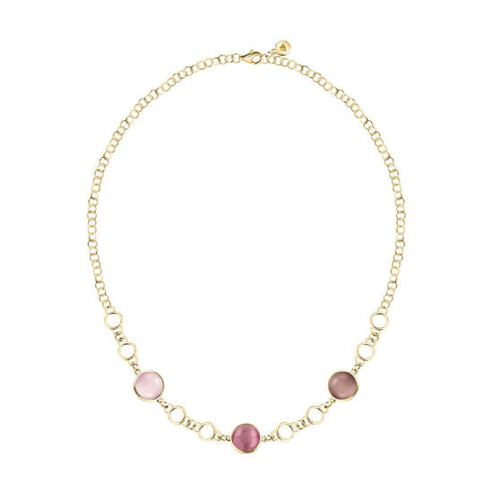 Collana Morellato Venezia argento placcato oro pietre rosa MISURA UNICA