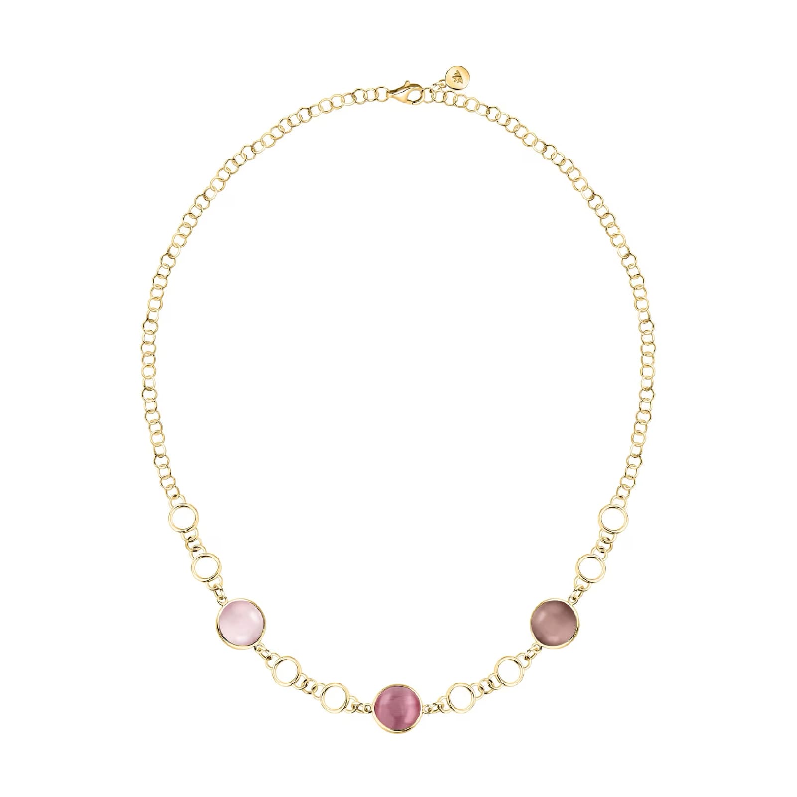 Collana Morellato Venezia argento placcato oro pietre rosa MISURA UNICA