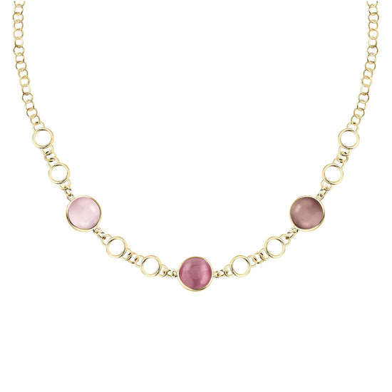 Collana Morellato Venezia argento placcato oro pietre rosa MISURA UNICA