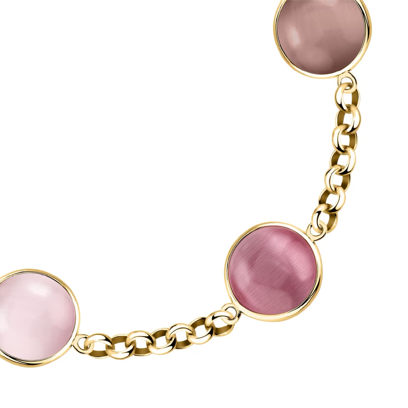 Bracciale Morellato Venezia argento placcato oro pietre rosa 20 cm