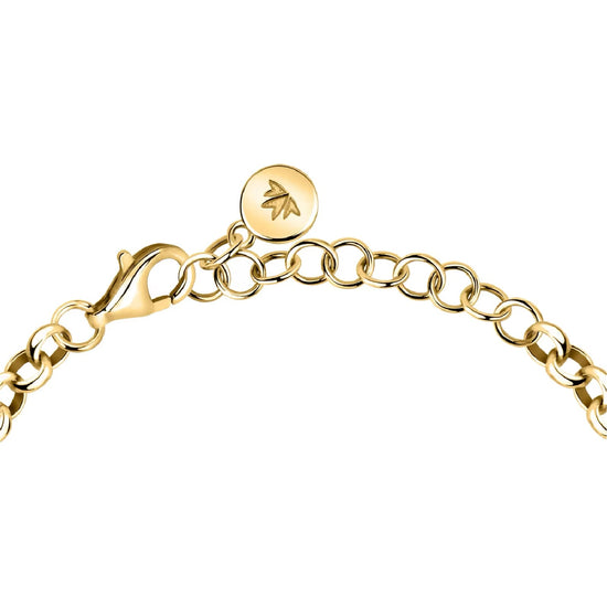 Bracciale Morellato Venezia argento placcato oro pietre rosa 20 cm