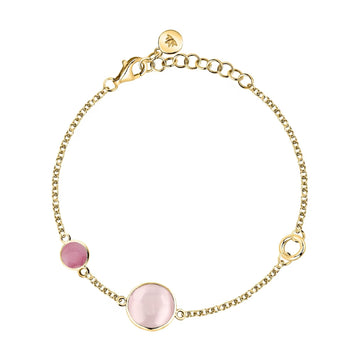 Bracciale Morellato Venezia argento placcato oro con due pietre 19 cm