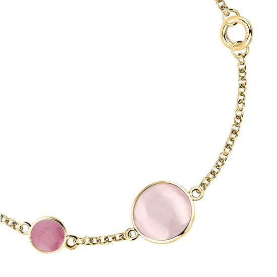 Bracciale Morellato Venezia argento placcato oro con due pietre 19 cm