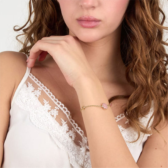 Bracciale Morellato Venezia argento placcato oro con due pietre 19 cm