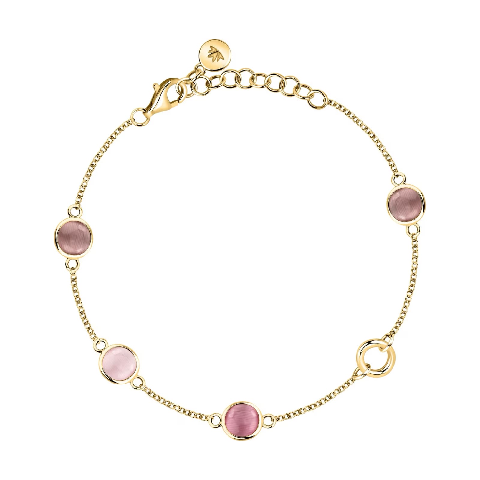Bracciale Morellato Venezia argento placcato oro pietre beige 19 cm
