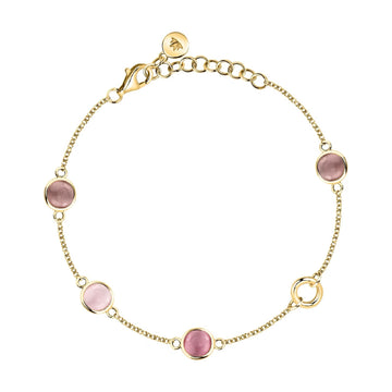 Bracciale Morellato Venezia argento placcato oro pietre beige 19 cm