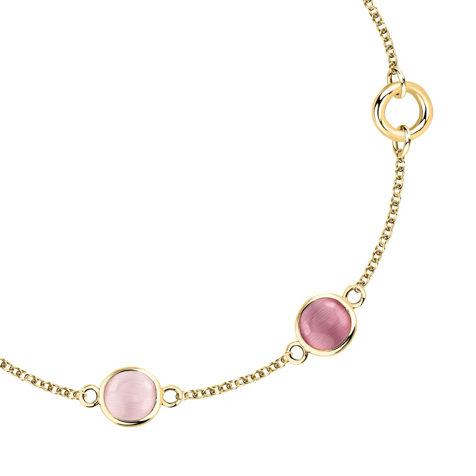 Bracciale Morellato Venezia argento placcato oro pietre beige 19 cm