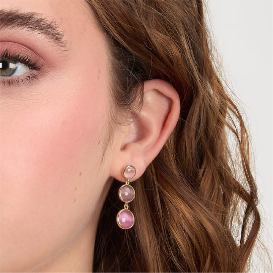 Orecchini pendenti Morellato Venezia argento con pietre rosa MISURA UNICA