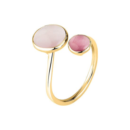 Anello contrarié Morellato Venezia argento pvd oro pietre rosa 14