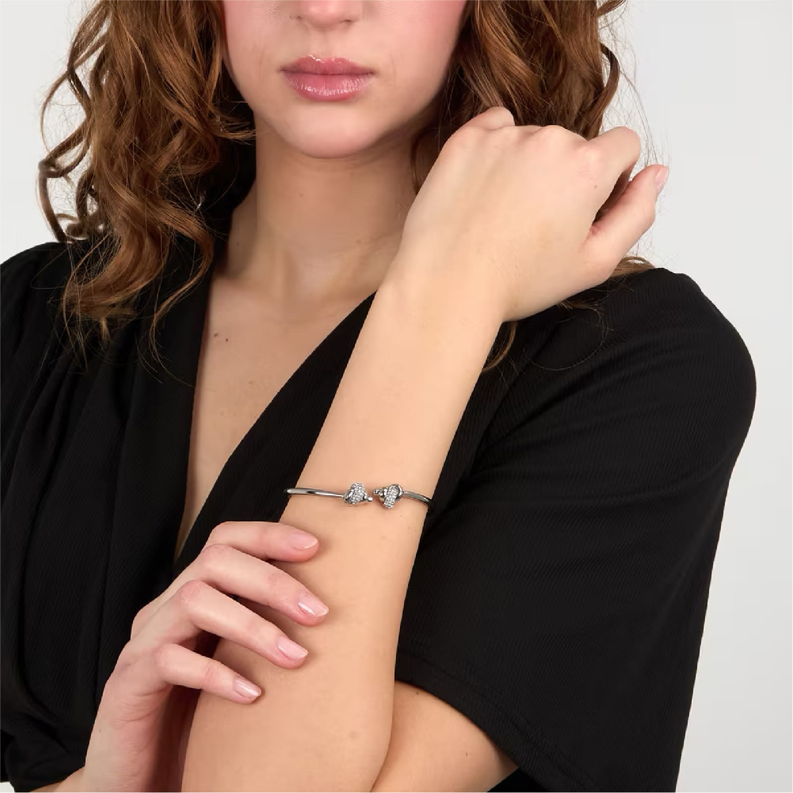Bracciale rigido Morellato Legame in acciaio nodo e cristalli Rigido