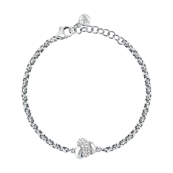 Bracciale catena Morellato Legame in acciaio nodo e cristalli 19 cm
