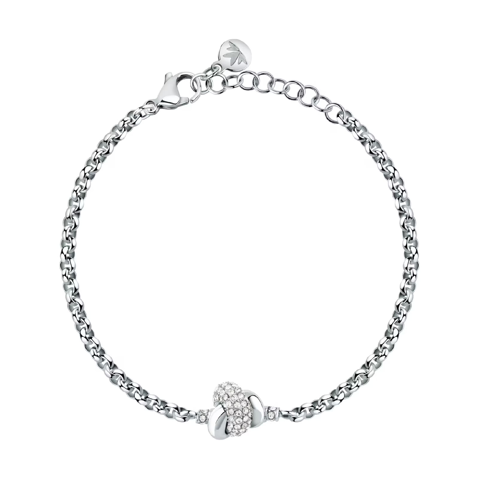 Bracciale catena Morellato Legame in acciaio nodo e cristalli 19 cm