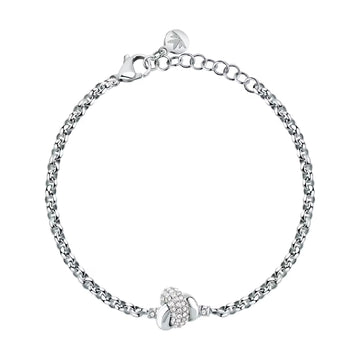 Bracciale catena Morellato Legame in acciaio nodo e cristalli 19 cm
