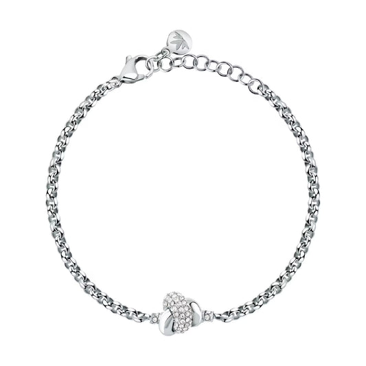 Bracciale catena Morellato Legame in acciaio nodo e cristalli 19 cm
