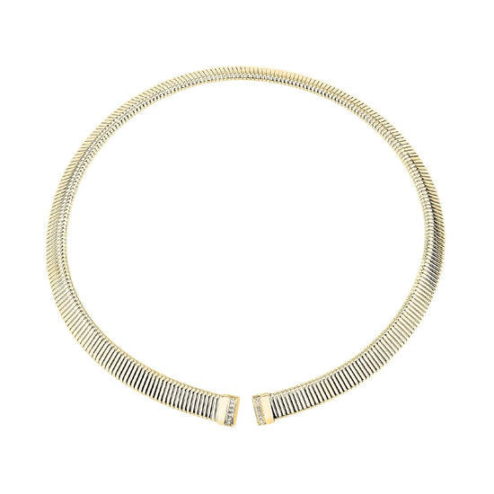 Collana rigida Morellato Onda acciaio pvd oro cristalli bianchi MISURA UNICA