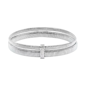 Bracciale elastico Morellato Onda acciaio con cristalli diametro 6 cm