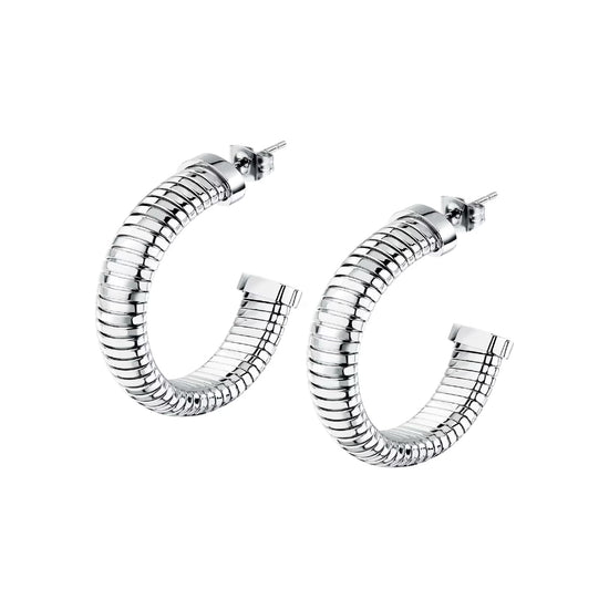 Orecchini a cerchio Morellato Onda acciaio silver 3,1 cm MISURA UNICA