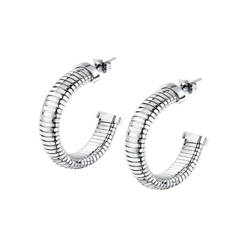 Orecchini a cerchio Morellato Onda acciaio silver 3,1 cm MISURA UNICA
