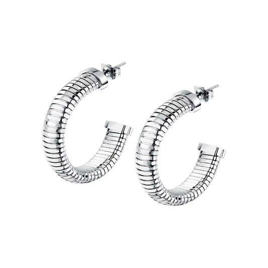 Orecchini a cerchio Morellato Onda acciaio silver 3,1 cm MISURA UNICA