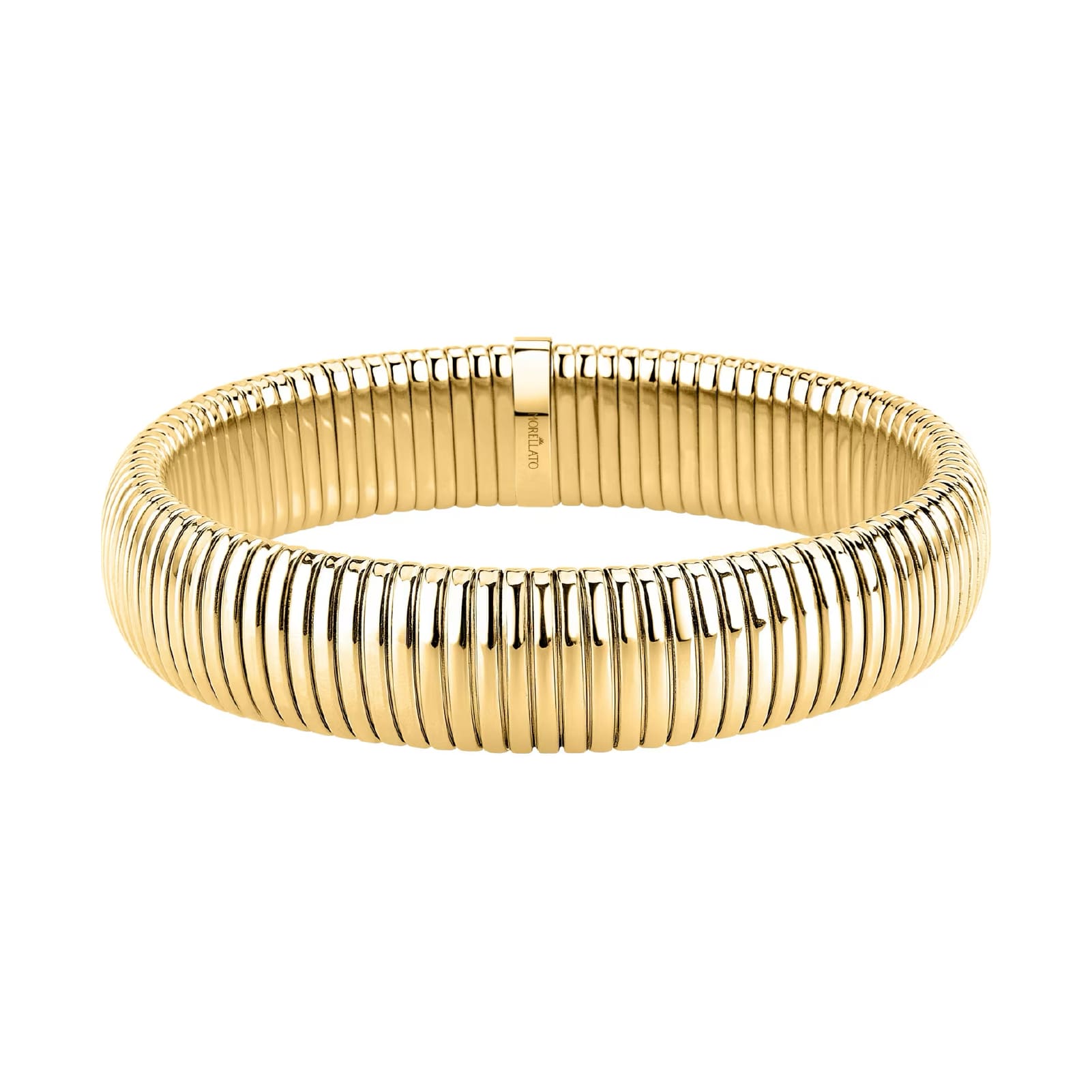 Bracciale bangle Morellato Onda acciaio pvd oro con cristalli diametro 5,5 cm