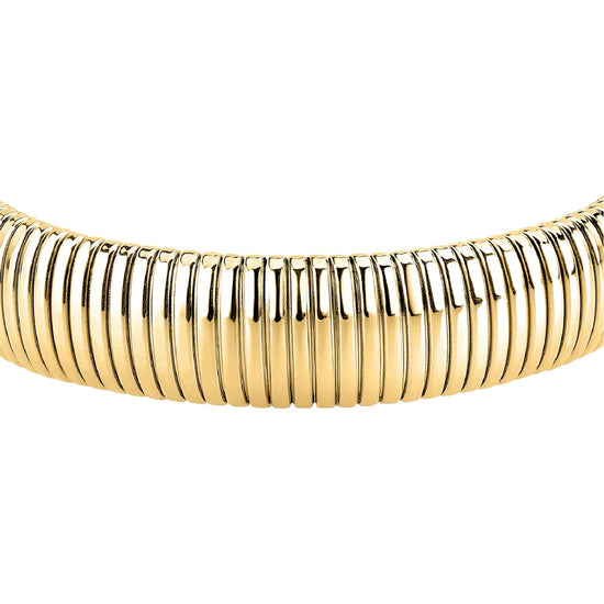 Bracciale bangle Morellato Onda acciaio pvd oro con cristalli diametro 5,5 cm
