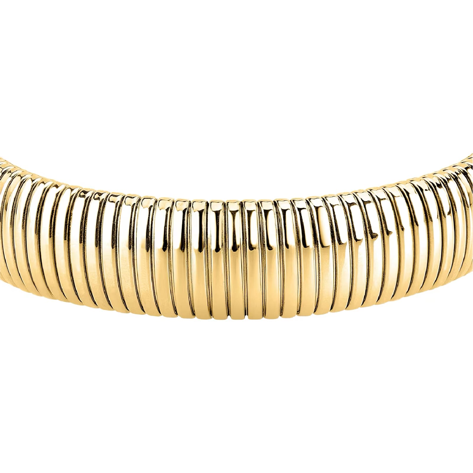 Bracciale bangle Morellato Onda acciaio pvd oro con cristalli diametro 5,5 cm