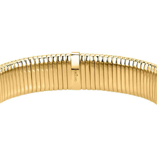 Bracciale bangle Morellato Onda acciaio pvd oro con cristalli diametro 5,5 cm