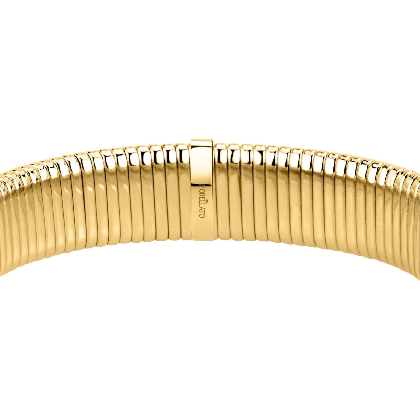 Bracciale bangle Morellato Onda acciaio pvd oro con cristalli diametro 5,5 cm