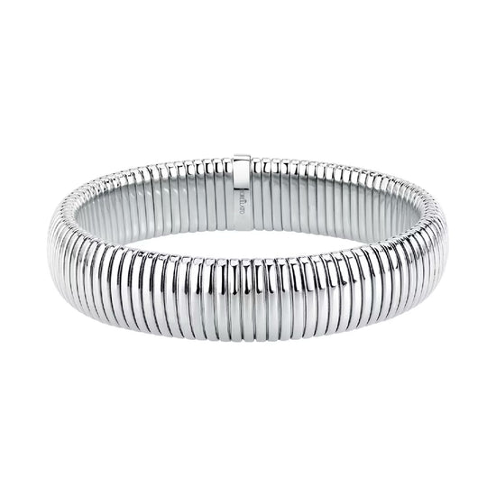 Bracciale bangle Morellato Onda acciaio con cristalli diametro 5,5 cm