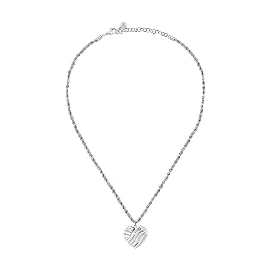 Collana girocollo Morellato in acciaio con cuore ondulato MISURA UNICA