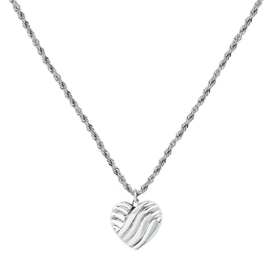 Collana girocollo Morellato in acciaio con cuore ondulato MISURA UNICA