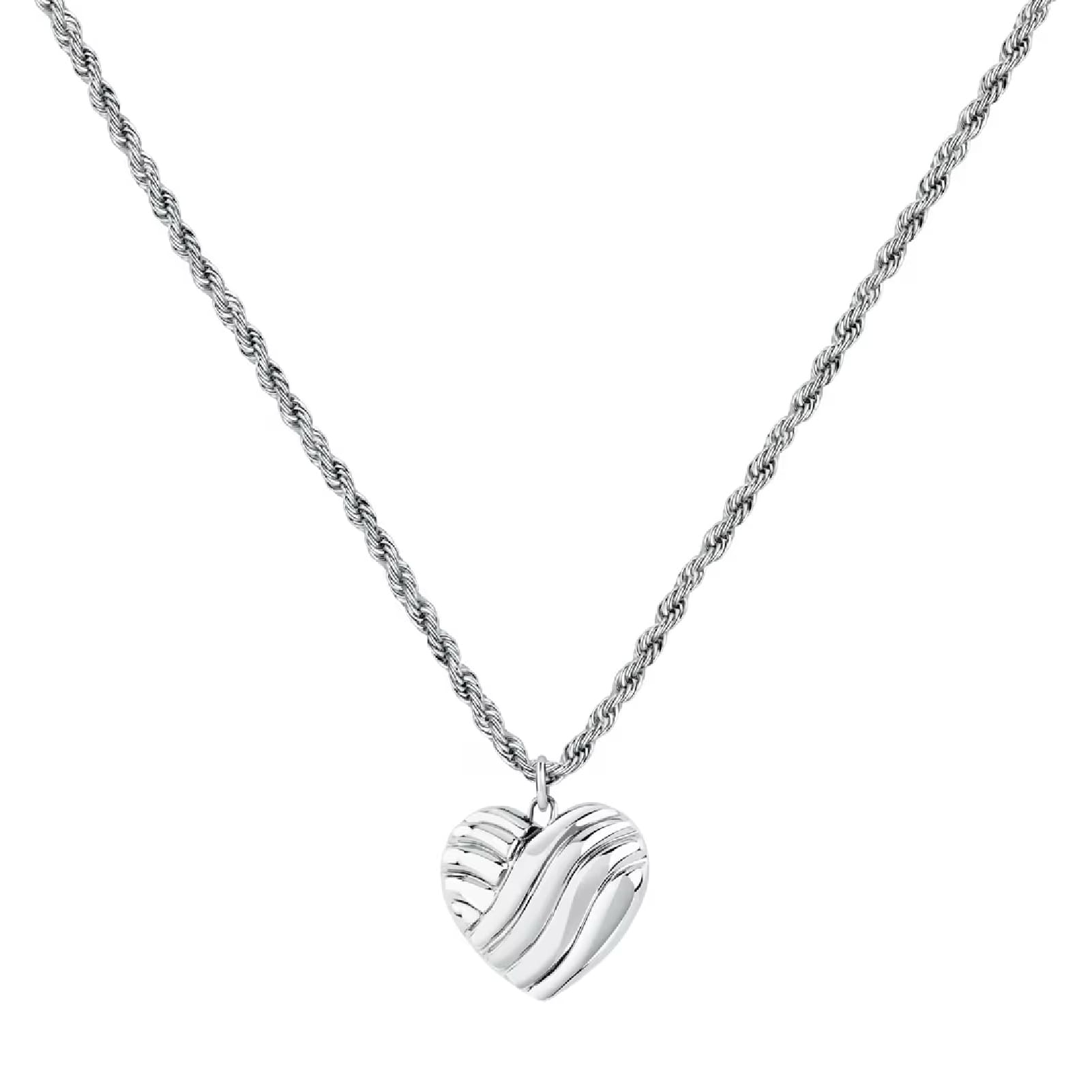 Collana girocollo Morellato in acciaio con cuore ondulato MISURA UNICA