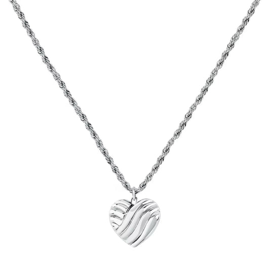 Collana girocollo Morellato in acciaio con cuore ondulato MISURA UNICA