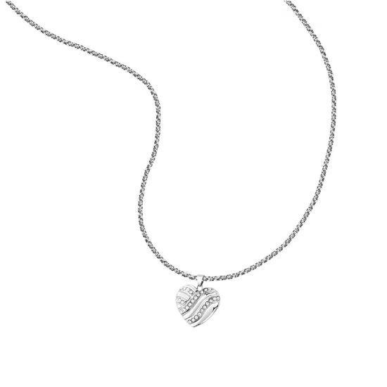 Collana girocollo Morellato in acciaio con cuore e cristalli MISURA UNICA