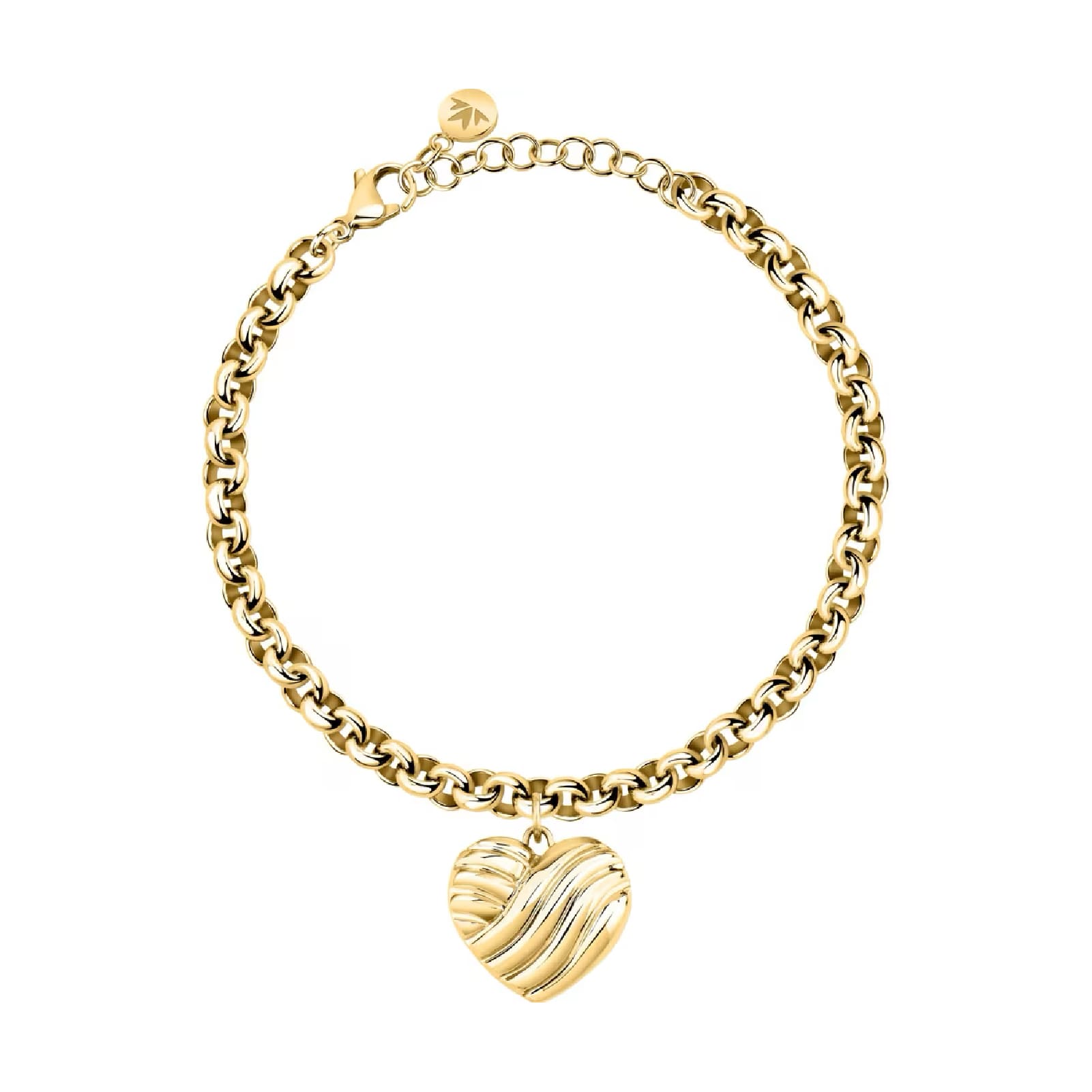 Bracciale catena Morellato in acciaio dorato con cuore 17 cm