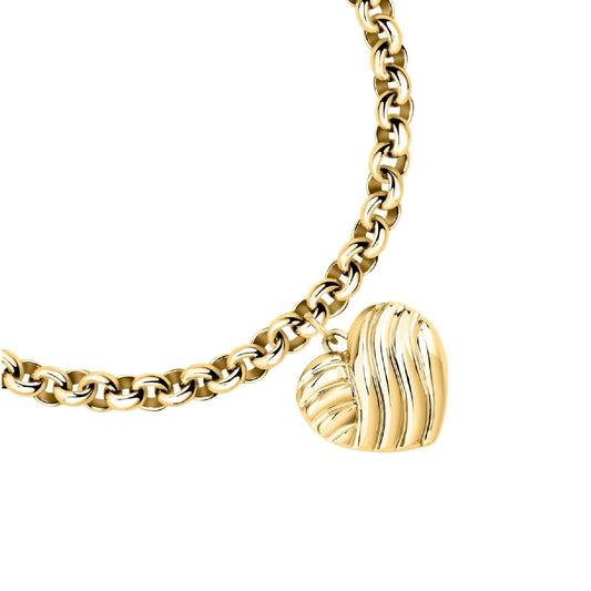 Bracciale catena Morellato in acciaio dorato con cuore 17 cm