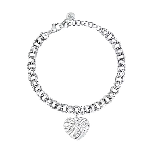 Bracciale catena Morellato in acciaio silver con cuore 17 cm