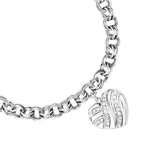 Bracciale catena Morellato in acciaio silver con cuore 17 cm