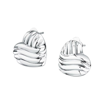 Orecchini a lobo Morellato in acciaio con cuore ondulato MISURA UNICA