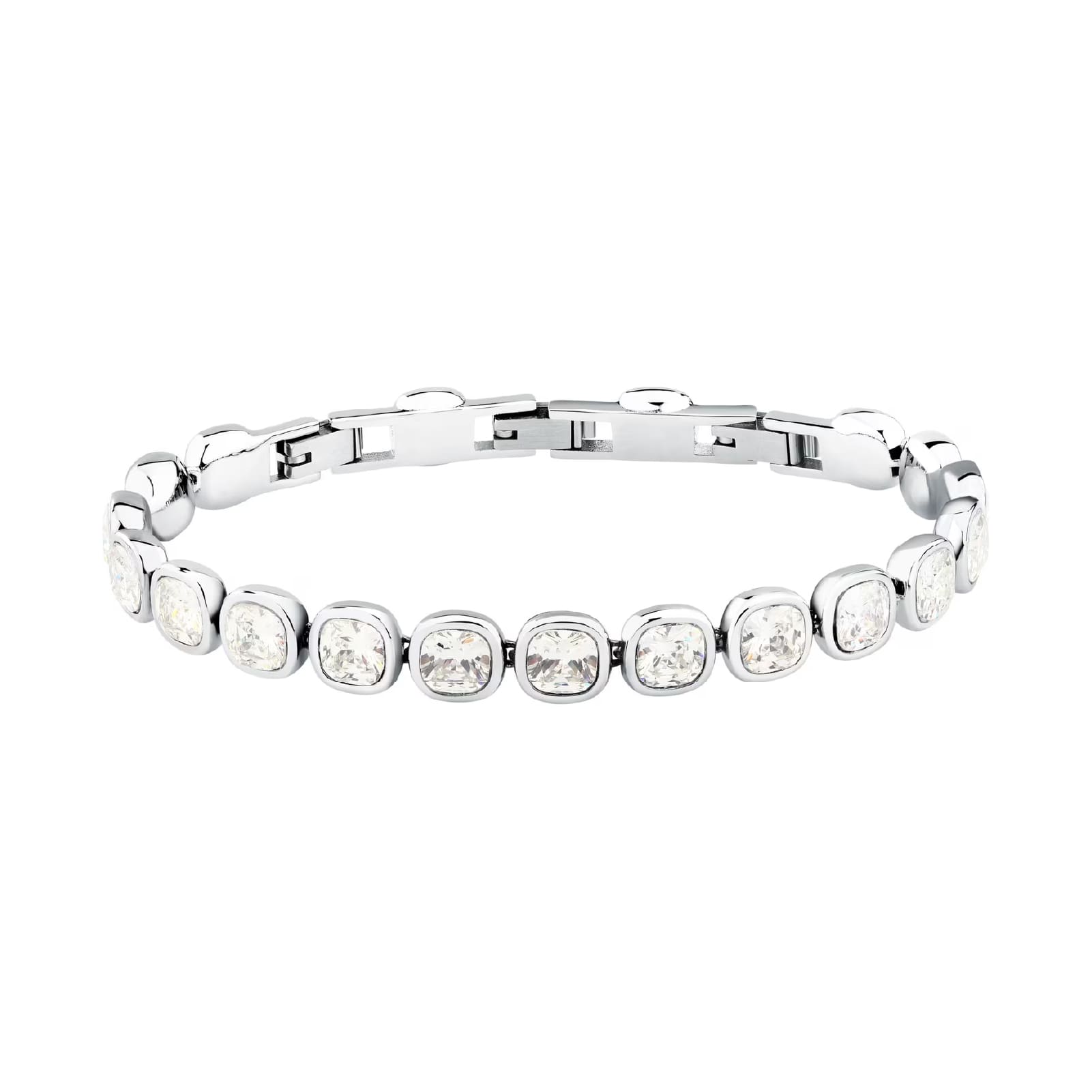Bracciale Morellato Cristalli acciaio e zirconi squadrati 21 cm